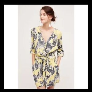 Elevenses Somerset Yellow Floral Romper XS Anthropologie